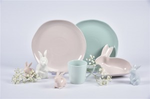 color glaze + hand paint dinner set-coupe shape