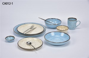 speckle color glaze + hand paint dinner set-coupe shape