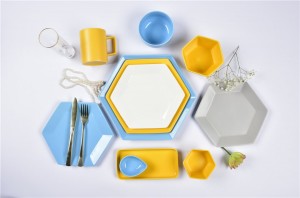 color glaze dinner set-Hexagon shape