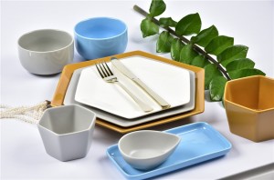 color glaze dinner set-Hexagon shape