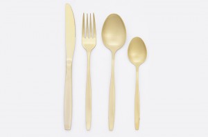 Matt Vintage Pvd Light Gold Full Stainless Steel Cutlery Set