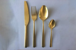 Pvd Gold Color Vintage Finishing Full Stainless Steel Cutlery Set