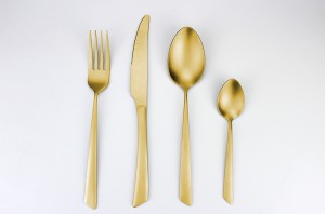 Pvd Gold Matt Finishing Cutlery Set