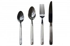 Forge Vintage Collection With Pvd Black Handle Full Stainless Steel Cutlery Set
